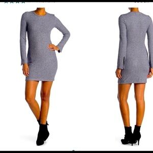 NSR Lucia Slit Ribbed Knit Dress  Size L